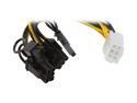 Athena Power CABLE-YPCIE628 6" PCIE 6 pin "Y" Split to Two PCIE 2.0 8(6+2) pin Cable