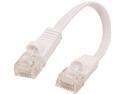 Coboc CY-CAT6-0.5-White 0.5ft. 32AWG Cat 6 White Color 550MHz UTP Flat Ethernet Stranded Copper Patch cord /Molded Network lan Cable