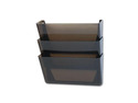 Rubbermaid Stak-A-File Three Pocket Wall File, Letter, Smoke