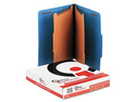 Office Impressions Pressboard Classification Folders, Letter, 6-Section, Cobalt Blue, 10/Box
