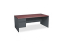 HON 38000 Series Left Pedestal Desk, 72w x 36d x 29-1/2h, Mahogany/Charcoal