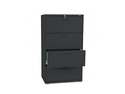 HON 574LP 500 Series Four-Drawer Lateral File, 30w x53-1/4h x19-1/4d, Black