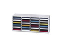 Safco Wood/Laminate Literature Sorter, 24 Sections, 39 3/8 x 11 3/4 x 16 3/8, Gray