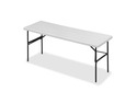 Iceberg IndestrucTable TOO 1200 Series Resin Folding Table, 72w x 24d x 29h, Platinum