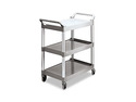 Rubbermaid Commercial 342488PM Economy Plastic Cart, 3-Shelf, 18-5/8w x 33-5/8d x 37-3/4h, Platinum
