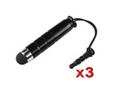 Insten 3x Black Universal Mini Pen Stylus for Apple iPhone 5 5G 5th 4 4S 3GS 3 G