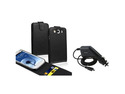 Insten Black Card Holder Leather Flip Case + Car Charger Compatible With Samsung Galaxy SIII / S3
