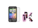 Insten Black Hard / Pink Skin Hybrid Case + Reusable Screen Protector Compatible With HTC Droid Incredible 2