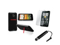 Insten Black Jelly TPU Rubber Skin Case + Stylus + Reusable Screen Protector Compatible with HTC EVO 4G LTE