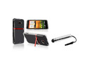 Insten clear Crystal hard plastic Case + Silver Stylus Pen compatible with HTC EVO 4G LTE