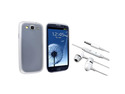 Insten Clear White Slim Snap-on Case + Headset Compatible With Samsung Galaxy S III/ S3