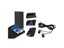 Insten Black Leather Flip Foldable Stand Case + Black In-ear (w/on-off) Stereo Headsets Compatible With Samsung Galaxy SIII / S3