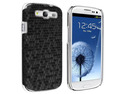 Insten Snap-on Leather Case Cover compatible with Samsung Galaxy SIII / S3, Black Chrome Rear