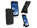 Insten Snap-on Rubber Coated Case Cover with Stand compatible with Samsung Galaxy SIII / S3, Black