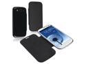 Insten Leather Case Cover with Battery Cover Compatible with Samsung Galaxy SIII / S3 , Black