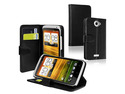 Insten Leather Case Cover with Credit Card Wallet Compatible With HTC ONE X, Black
