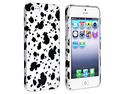 Insten Black/ White Splash Ink Snap-on Rubber Coated Case Cover + Privacy Screen Cover compatible with Apple iPhone 5