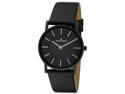 JACQUES LEMANS Women's York Black Dial Black Leather