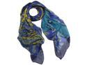Vibrant Butterflies Leopard Print Square Scarf Shawl - Blue