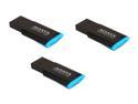 3-Pack ADATA USA UV140 16GB USB 3.0 Flash Drive - Blue/Black