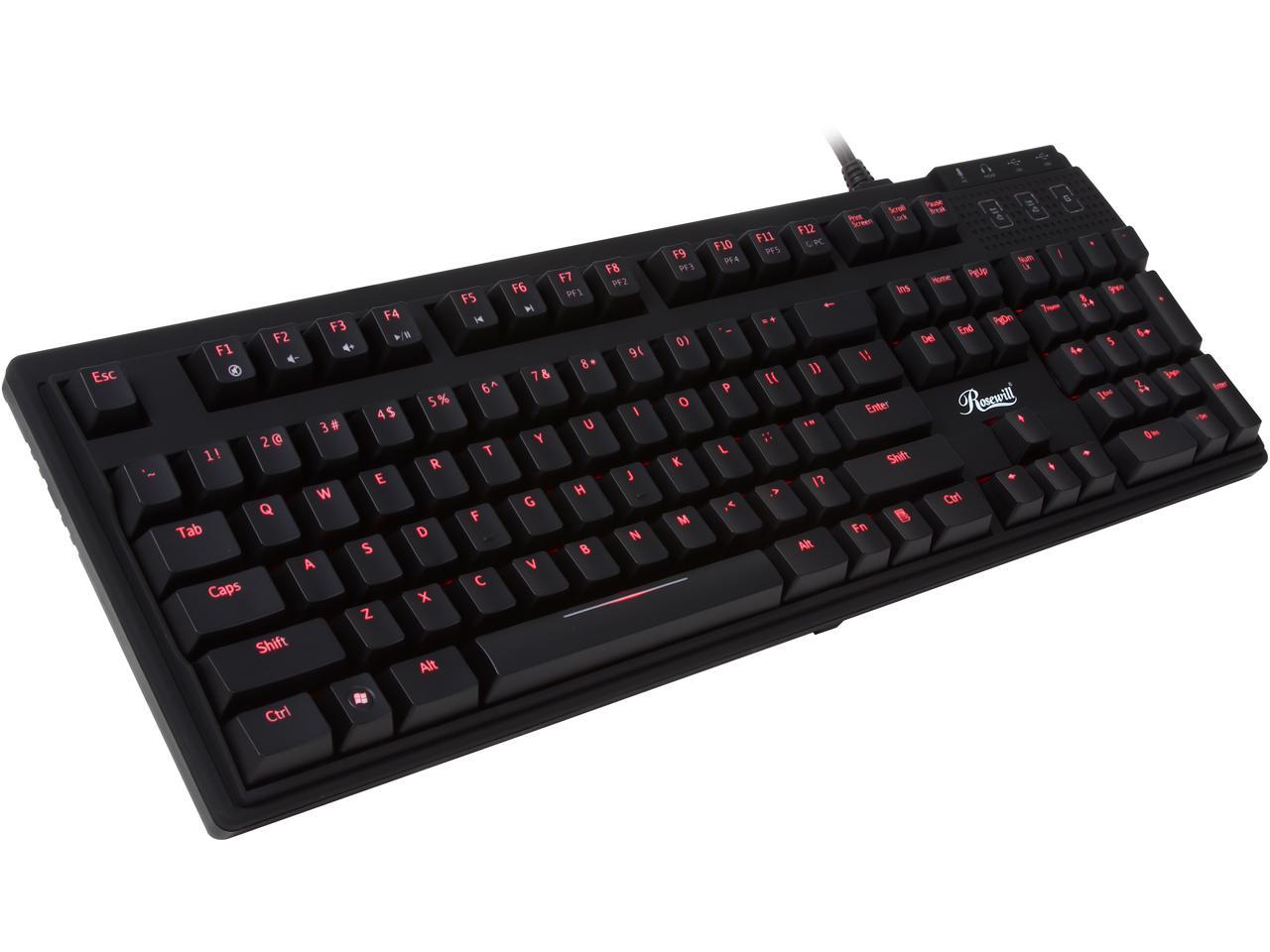 Rosewill Apollo RK-9100xRRE Red Backlit Mechanical Keyboard (Red Cherry MX)
