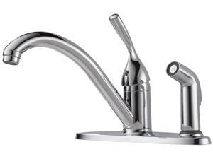 DELTA 300-DST Classic Single Handle Kitchen Faucet with Side Sprayer - Chrome
