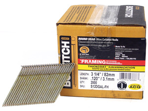 Bostitch Stanley S12DGAL-FH 2,000 Count 3.25" Thickcoat Galvanized® 28º Wire Collated Stick Framing Nails