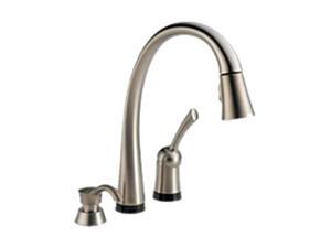 DELTA 980T-SSSD-DST Pilar Single Handle Pull-Down Kitchen Faucet with Touch2O Technology and Soap Dispenser Stainless Steel DELTA 980T-SSSD-DST Pilar Single Handle Pull-Down Kitchen Faucet with Touch2O Technology and Soap Dispenser Stainless Steel