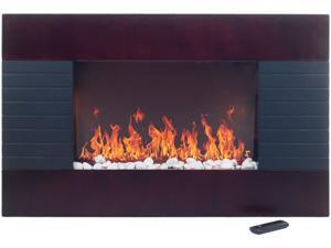 Even Glow Mahogany Wood Trim Electric Fireplace Heater with Even Glow Mahogany Wood Trim Electric Fireplace Heater with