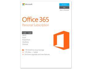 Microsoft Office 365 Personal 1 Year Product Key Card - PC or Mac Microsoft Office 365 Personal 1 Year Product Key Card - PC or Mac