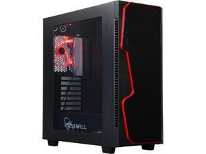 Rosewill ATX Mid Tower Gaming Computer Case, Supports up to 420mm Long Graphics Card, Comes with Three Fans Pre-installed - Front 120mm Fan x 2, Rear 120mm Fan x 1 - GUNGNIR X Rosewill ATX Mid Tower Gaming Computer Case, Supports up to 420mm Long Graphics Card, Comes with Three Fans Pre-installed - Front 120mm Fan x 2, Rear 120mm Fan x 1 - GUNGNIR X