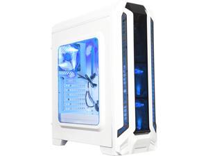 DIYPC Gamestorm-W White Dual USB 3.0 ATX Mid Tower Gaming Computer Case with Build-in 3 x Fans (2 x 120mm Blue LED Fan x Front, 1 x 120mm Blue LED Fan x rear)