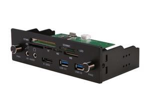 nMEDIAPC ZE-C288 Black Aluminum Panel 5.25" Bay All-in-one USB 2.0 Card Reader with USB 3.0/e-SATA Port/HD Audio Ports and two Fan Controllers nMEDIAPC ZE-C288 Black Aluminum Panel 5.25" Bay All-in-one USB 2.0 Card Reader with USB 3.0/e-SATA Port/HD Audio Ports and two Fan Controllers