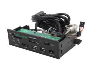 nMEDIAPC ZE-C668 5.25IN USB3.0 Flash Card Reader Black Panel With USB 2.0/3.0/IEEE 1394/ESATA/HD Audio Ports nMEDIAPC ZE-C668 5.25IN USB3.0 Flash Card Reader Black Panel With USB 2.0/3.0/IEEE 1394/ESATA/HD Audio Ports