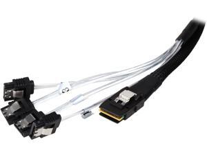 Coboc SFF8087-4SATA-0.75M 0.75 Meter 30AWG Internal Mini SAS 36pin (SFF-8087) Male w/ Latch to 4 x SATA 7pin Female Forward Breakout Cable with Nylon Braiding Coboc SFF8087-4SATA-0.75M 0.75 Meter 30AWG Internal Mini SAS 36pin (SFF-8087) Male w/ Latch to 4 x SATA 7pin Female Forward Breakout Cable with Nylon Braiding