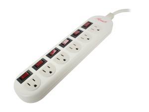 Rosewill RPS-200 - 6 Outlets Power Strip - 125V Input, 1875 Watts Maximum Power Output, 6 Feet Cord Rosewill RPS-200 - 6 Outlets Power Strip - 125V Input, 1875 Watts Maximum Power Output, 6 Feet Cord