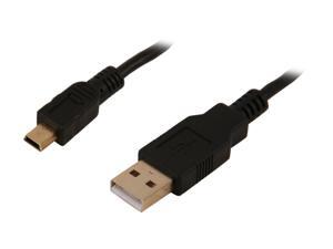 Rosewill RCAB-11023 - 1.5-Foot USB 2.0 A Male to (5-Pin) Mini B Male Cable - Black with Gold Plated Connectors Rosewill RCAB-11023 - 1.5-Foot USB 2.0 A Male to (5-Pin) Mini B Male Cable - Black with Gold Plated Connectors
