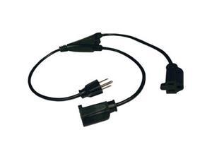 Tripp Lite Model P022-001-2 1 ft. 18AWG Power Y Cord (NEMA 5-15P to 2xNEMA 5-15R) Tripp Lite Model P022-001-2 1 ft. 18AWG Power Y Cord (NEMA 5-15P to 2xNEMA 5-15R)
