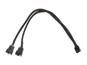 OKGEAR FC444PWM-12BKS 12" 4pin PWM fan Y cable w/ black sleeved OKGEAR FC444PWM-12BKS 12" 4pin PWM fan Y cable w/ black sleeved