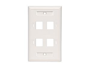 Tripp Lite N042-001-04-WH White Keystone Faceplate - 4 Ports Tripp Lite N042-001-04-WH White Keystone Faceplate - 4 Ports