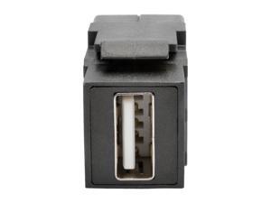 Tripp Lite U060-001-KPA-BK USB 2.0 All-in-One Keystone/Panel Mount Coupler Cable (F/F), Angled Connector, Black, 1 ft. Tripp Lite U060-001-KPA-BK USB 2.0 All-in-One Keystone/Panel Mount Coupler Cable (F/F), Angled Connector, Black, 1 ft.