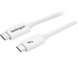 StarTech TBLT3MM2MW Thunderbolt 3 Cable - 6 ft. / 2m - White - 4K 60Hz - USB C Charger - USB C to USB C Cable - USB-C Charge Cable StarTech TBLT3MM2MW Thunderbolt 3 Cable - 6 ft. / 2m - White - 4K 60Hz - USB C Charger - USB C to USB C Cable - USB-C Charge Cable