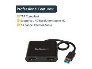 StarTech USB32HD2 StarTech.com USB to Dual HDMI Adapter - 4K - External Video Card - USB to HDMI Adapter - Monitor Adapter - USB 3.0 to HDMI StarTech USB32HD2 StarTech.com USB to Dual HDMI Adapter - 4K - External Video Card - USB to HDMI Adapter - Monitor Adapter - USB 3.0 to HDMI