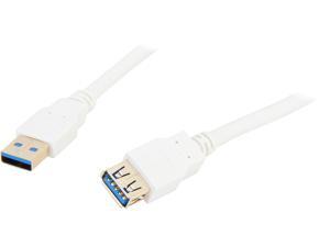 Coboc CY-U3-AAMF-1.5-WH 1.5ft USB 3.0 A Male to A Female Extension Cable for Hub/keyboard/Mouse/headset,Gold Plated,White,M-F