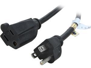 Coboc PW-18515PR-10-BK 10ft 16AWG Outlet Saver Power Extension Cord (NEMA 5-15P to NEMA 5-15R), Black Coboc PW-18515PR-10-BK 10ft 16AWG Outlet Saver Power Extension Cord (NEMA 5-15P to NEMA 5-15R), Black