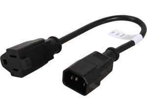 Coboc PW-18C14515R-1-BK 1ft 16AWG Monitor Power Adapter Converter Cord (NEMA 5-15R to IEC320C14),Black Coboc PW-18C14515R-1-BK 1ft 16AWG Monitor Power Adapter Converter Cord (NEMA 5-15R to IEC320C14),Black