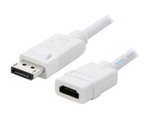 Nippon Labs DP-HDMI-25MF 9.84" White Display Port to HDMI Cable M-F