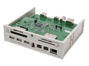 Koutech KW-F7293 Multifunction Front Panel Card Reader with USB2.0 Hub / FireWire Repeater / LAN Port Koutech KW-F7293 Multifunction Front Panel Card Reader with USB2.0 Hub / FireWire Repeater / LAN Port