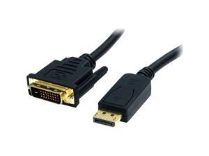 StarTech DP2DVI2MM6 6 ft. Black Connector A: 1 - DisplayPort Male  Connector B: 1 - 19 pin DVI-D (Single Link) Male DisplayPort to DVI Cable