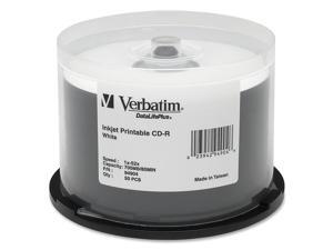 Verbatim 700MB 52X CD-R White InkJet Printable Disc Model 94904 Verbatim 700MB 52X CD-R White InkJet Printable Disc Model 94904